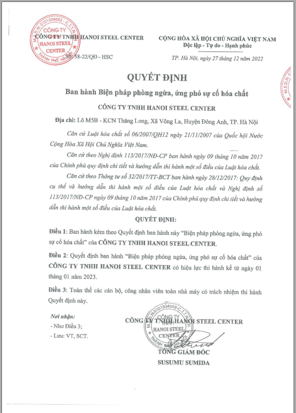 KẾ HOẠCH ỨNG PHÓ SỰ CỐ MÔI TRƯỜNG